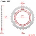 Caltric Rear Wheel Chain Sprocket Compatible With Honda Cbr600f 4i 2001 2002-2006 46 Teeth