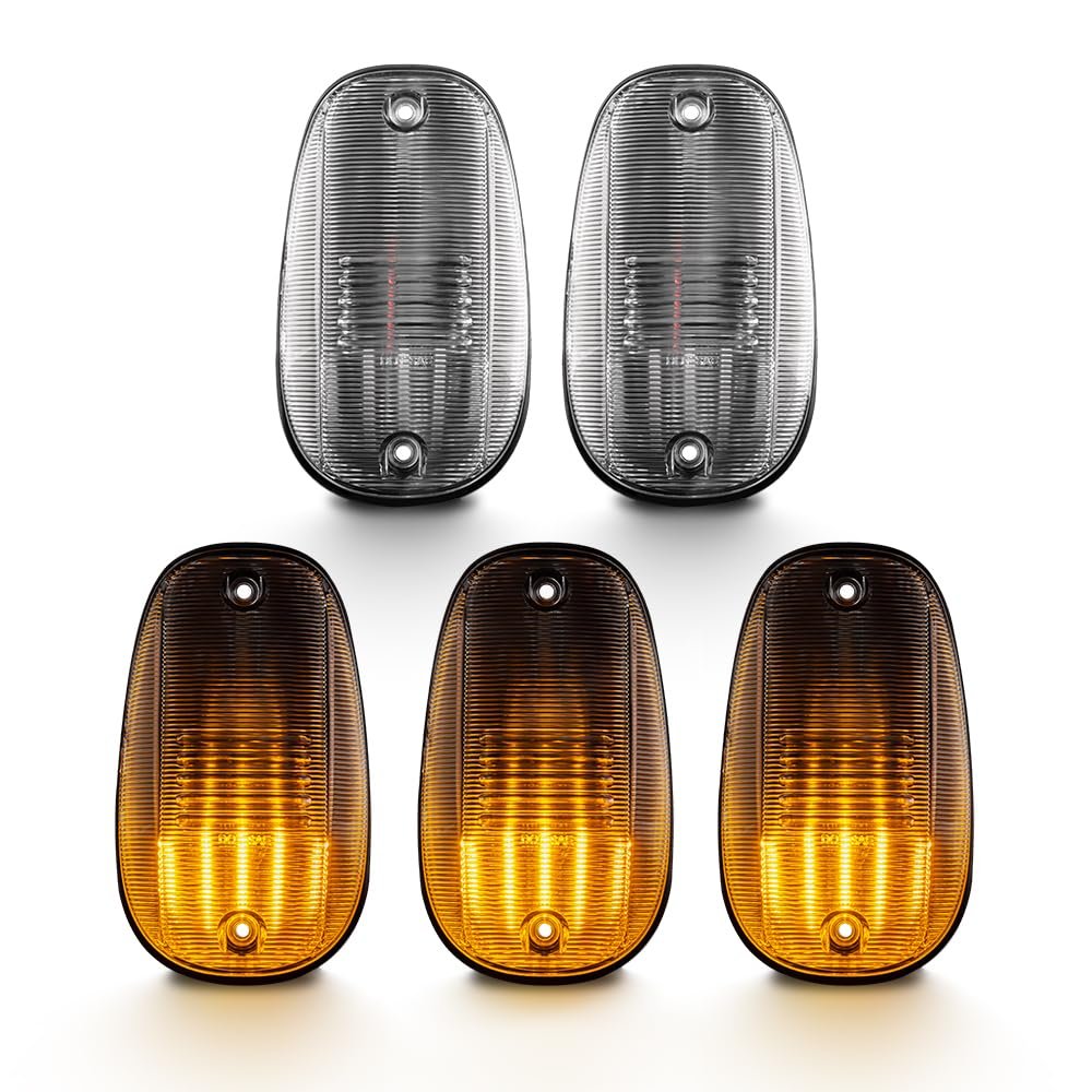 Full Led Amber Roof Cab Clearance Lights For 2003-2018 Dodge Ram 1500 2500 3500 Pickup Chrome Housing Clear Lens Safety Marker