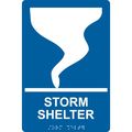 Compliancesigns Acrylic Ada Severe Weather Shelter Sign 9 X 6 In With English Braille Blue 