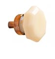 Cabinet Knob Milk Glass W Antique Brass Back Renovator S Supply 