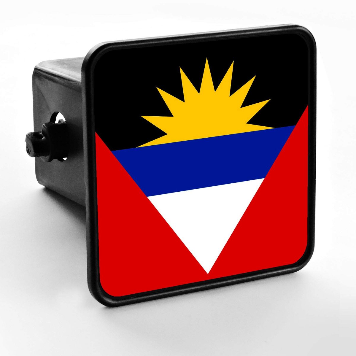 Trailer Hitch Cover Flag Of Antigua And Barbuda For 2 In Receiver Heavy Duty Plastic With Epoxy Dome Finish Square Design