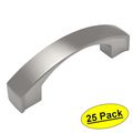 Cosmas 616-030sn Satin Nickel Modern Cabinet Hardware Arch Handle Pull 3 Inch 76mm Hole Centers 25 Pack 