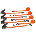 Ratcheting Tie Downs 1 In X 15 Ft Black Weather Resistant Cargo Straps With Stainless Steel Buckles For Trucks And Trailers 4 