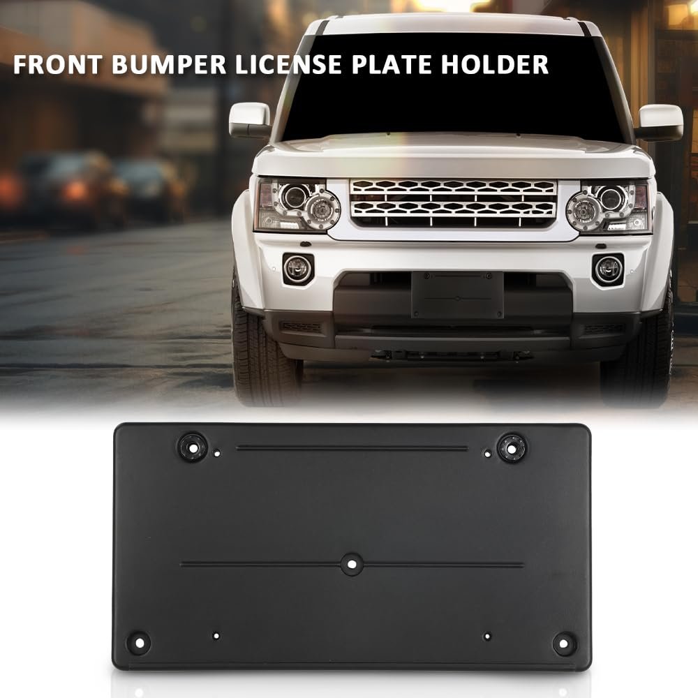 Front Bumper License Plate Holder Mounting Bracket For Land Rover Discovery 4 Lr4 2010 2016 Black Polypropylene Part Number