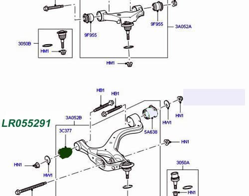 Front Control Arm Lower Rear Hydrabush Bushing For Range Rover Sport 05-2013 Lr055291 Lemforder