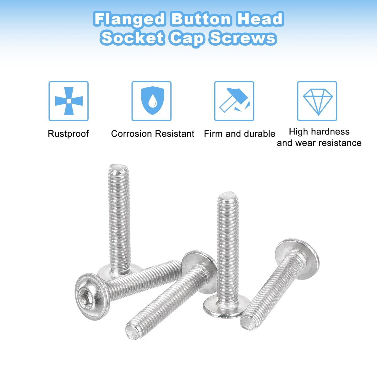 100 Pieces M3 0 5x15mm Flanged Button Head Socket Cap Screws 304 Stainless Steel Drive Fasteners Bolts Fully Threaded Machine