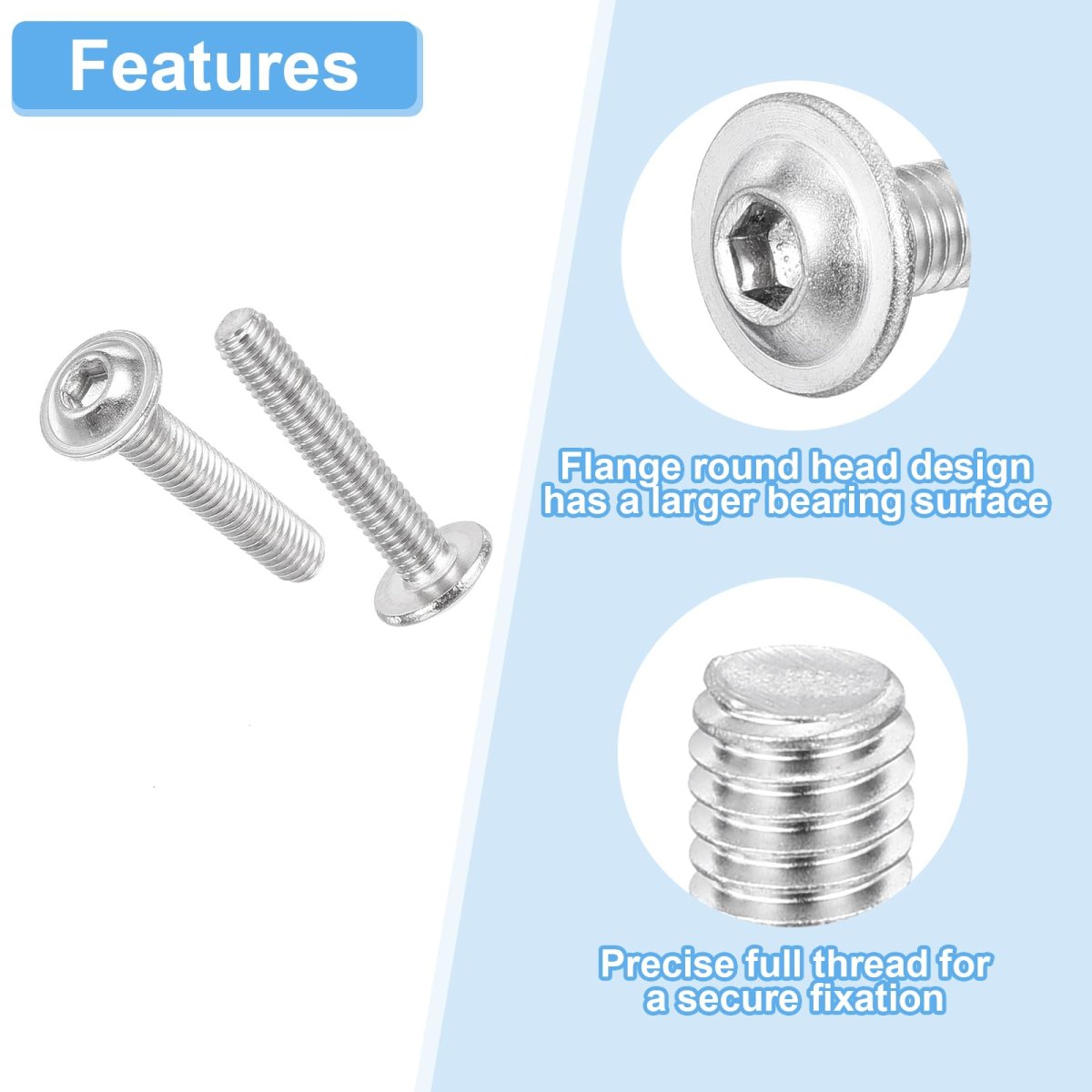 100 Pieces M3 0 5x15mm Flanged Button Head Socket Cap Screws 304 Stainless Steel Drive Fasteners Bolts Fully Threaded Machine