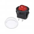 Uxcell Spst Boat Rocker Switch With Waterproof Case Red Toggle For Car Marine On Off Ac 250v 3a 125v 6a 1pcs