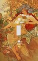 Fine Art Mucha Autumn Switchplate Switch Plate Cover 