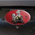 Dalmatian Dogs Firefighter Fire Helmet Oval Tow Trailer Hitch Cover Plug Insert
