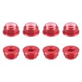 Nylon Insert Hex Lock Nuts 8pcs M6 X 1mm Aluminum Alloy Self-locking Anodizing Flange Nut For Fasteners Claret 