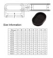 Flyshop Black 40 X 110 Mm 1-9 16 4-11 32 Drill Hole Double-sided Oval Grommets Synthetic Rubber Firewall Plugs Wire Protector