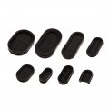 Flyshop Black 40 X 110 Mm 1-9 16 4-11 32 Drill Hole Double-sided Oval Grommets Synthetic Rubber Firewall Plugs Wire Protector