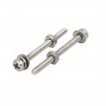 Uxcell M2x25mm 304 Stainless Steel Phillips Pan Head Bolt Screw Nut W Washer 12 Sets