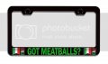 Got Meatballs Italian Italy Black Metal License Plate Frame Tag Holder U45 