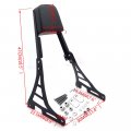 Httmt Mt141-f- Motorcycle Black Flame Fire Style Backrest Sissy Bar With Leather Pad Compatible H-d Sportster Xl883c Xl883r