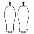 Aspen Creative 20042-32a 11 Lamp Shade Harp Holder With E26 Uno Fitter Adapter Includes Solid Steel Bumped Cylinder Finial And 