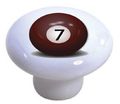 Set Of 2 Billiards 7 Pool Ball Ceramic Cabinet Drawer Knobs 