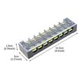 Yxq 600v 25a 8 Positions Double Row Screw Terminal Barrier Strip Block And Pre-insulated 5 Black Red Fork Type Jumper 