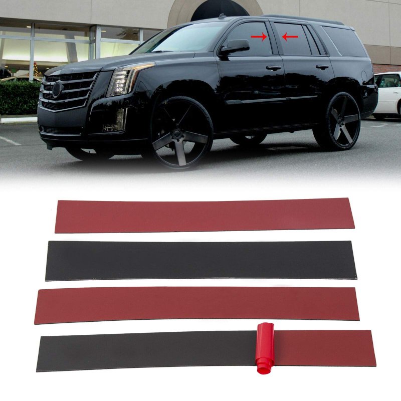 4pc Door Trim Cover Kit Black For Cadillac Escalade 07-14 Pillar Posts Set