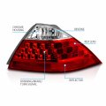 Amerilite Clear Red Replacement Taillights Housing No Led Kit For 2006-2007 Honda Accord 4-door Sedan Passenger And Driver Side