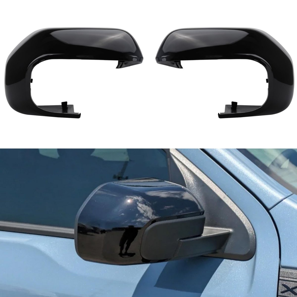 Glossy Black Mirror Cover Cap For 2021 2025d Bronco Sport And 2022 Ford Maverick Direct Replacement For M 17d742 B 2 Piece Sesy