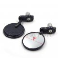 Motorcycle Bar End Mirrors 1 In 25mm Carbon Fiber Style Round Side For Hollow Handlebars Convex Glass Aluminum Cover Universal