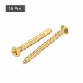 Uxcell Brass Wood Screws M6x60mm Phillips Flat Head Self Tapping Connector For Door Hinges Wooden Furniture Home Appliances
