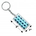 Graphics More Rectangle Cute Kawaii Whales Pattern Keychain In Chrome Plated Metal