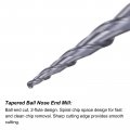 Uxcell Tapered Ball Nose End Mill Tisin Coated Solid Carbide 2 Flute Spiral Milling Cutter 0 5mm Radius 1mm Diameter 4mm Shank