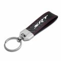 Ipick Image Made For Dodge Srt Logo Real Black Carbon Fiber Loop Strap Key Chain With Red Stitching