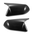 1 Pair Door Wing Rearview Side Mirror Cover Trim Shell Carbon Fiber Pattern Black Ford For Mustang 2015-2022 Only Fit Without 