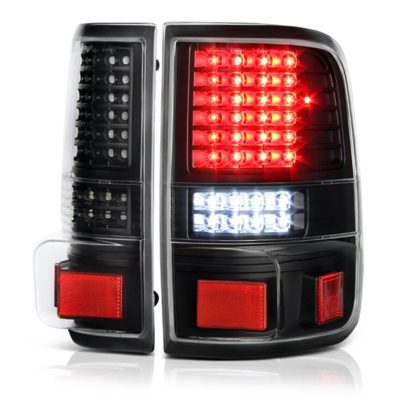 2004-2008 Ford F150 Pickup Truck Black Bezel Full-led Tail Brake Light Housing Lamp Assembly Driver And Passenger Side