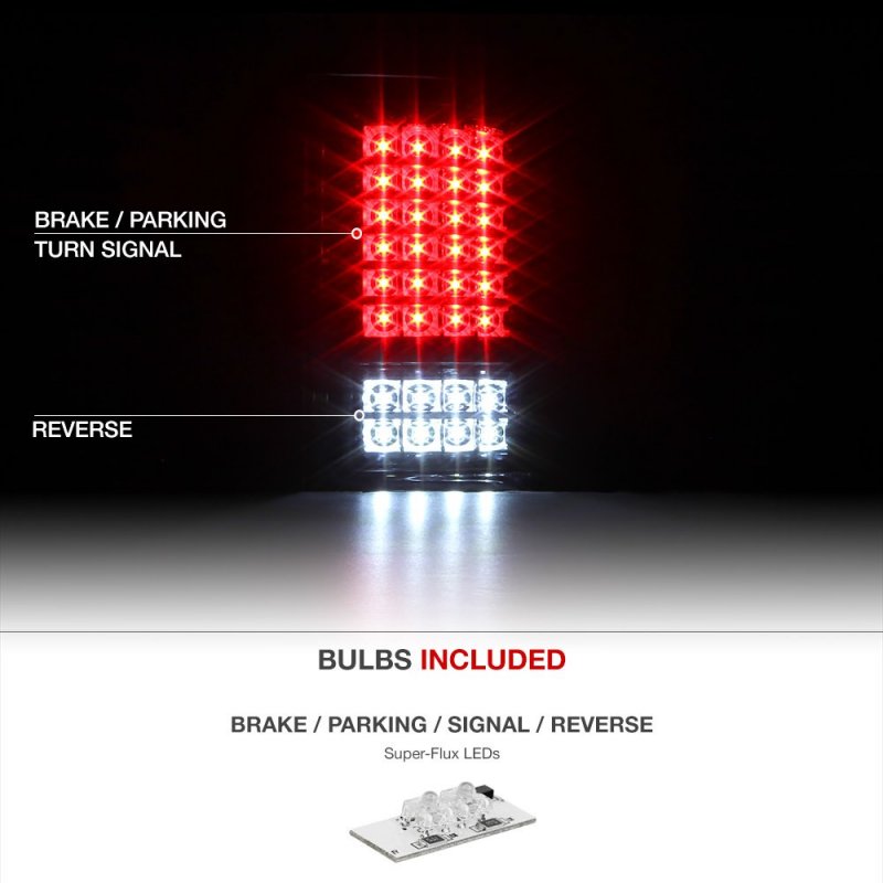 2004-2008 Ford F150 Pickup Truck Black Bezel Full-led Tail Brake Light Housing Lamp Assembly Driver And Passenger Side