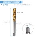 2pcs Spiral Flute Thread Taps 3 8-16 Unc 2b Machine Threading Tap Bit Titanium Coated Screw Tapping Repair Tool M2 High-speed