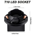T10 194 168 White Led Dash Instrument Lights With Twist Lock Sockets Super Bright 12v 8-smd Bulbs For Gauge Cluster Dashboard