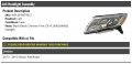 Left Driver Side Halogen Headlight Assembly With Black Bezel And Chrome Trim Compatible 2013-2016 Nissan Pathfinder