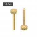 Uxcell 10pcs Brass Knurled Thumb Screws M3x25mm Flat Grip Bolt Knobs Fasteners For Electronic Mechanical