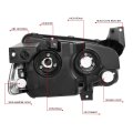Auto Dynasty Oe Style Smoked Housing Clear Corner Headlight Corner Lamps Tool Kit Compatible With Dodge Charger 06-10