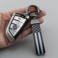 Wsauto Black American Usa Flag Car Metal Keychain With Zinc Alloy Ring Fit For Trucks And Chevrolet Ford Jeep Dodge Men Women 