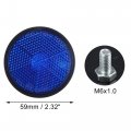 X Autohaux 6 Pcs Universal Round Shape Reflector For Motorcycle Garbage Cans Car Trailer Truck And Bike Blue