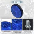 X Autohaux 6 Pcs Universal Round Shape Reflector For Motorcycle Garbage Cans Car Trailer Truck And Bike Blue