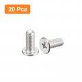 Uxcell M5-0 8 X 12mm 20pcs Flat Round Head Screws 304 Stainless Steel Phillips Drive Machine Hardware Fastener For Furniture