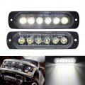 Opl5 2pcs Led Strobe Lights 6 Surface Mount Bars Truck 12v-24v White Light Bar Emergency For Vehicles Trucks Vans Grill Beacon 