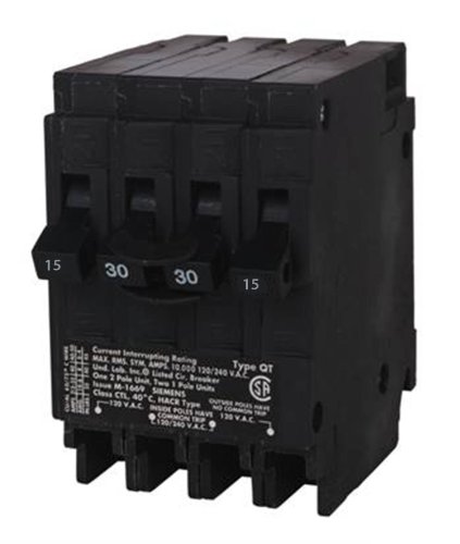 Siemens Q21530ct 30-amp Double Pole Two 15-amp Single Circuit Breaker