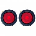 All Star Truck Parts 2x 2 5 Red 4 Led Round Side Marker Clearance Lights Grommet Flush Mount Sealed Trailer With Reflex Lens 
