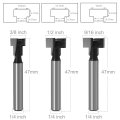 5pcs T Slot Router Bit Set 1 4 In Shank Keyhole Bits With 56 3 8 1 2 And 9 16 Blade Diameter For Wood Milling Track Slottincs T