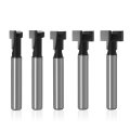 5pcs T Slot Router Bit Set 1 4 In Shank Keyhole Bits With 56 3 8 1 2 And 9 16 Blade Diameter For Wood Milling Track Slottincs T 