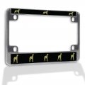 Fastasticdeals Metal Insert Bike License Plate Frame Greyhound Dog C Weatherproof Motorcycle Accessories Chrome 4 Holes Solid 