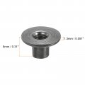 Uxcell M4 T-nuts 24pcs Carbon Steel Tee Nut Round Base Weld Nuts 8mm Height Through Hole Flange Insert Female Thread Plate Dark